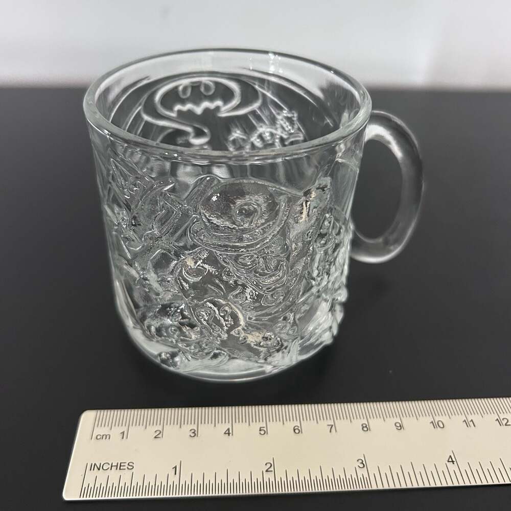 1995 McDonald’s Batman Forever THE RIDDLER Embossed Glass Mug DC Comics - Picture 4 of 5